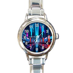 City People Cyberpunk Round Italian Charm Watch by Jancukart