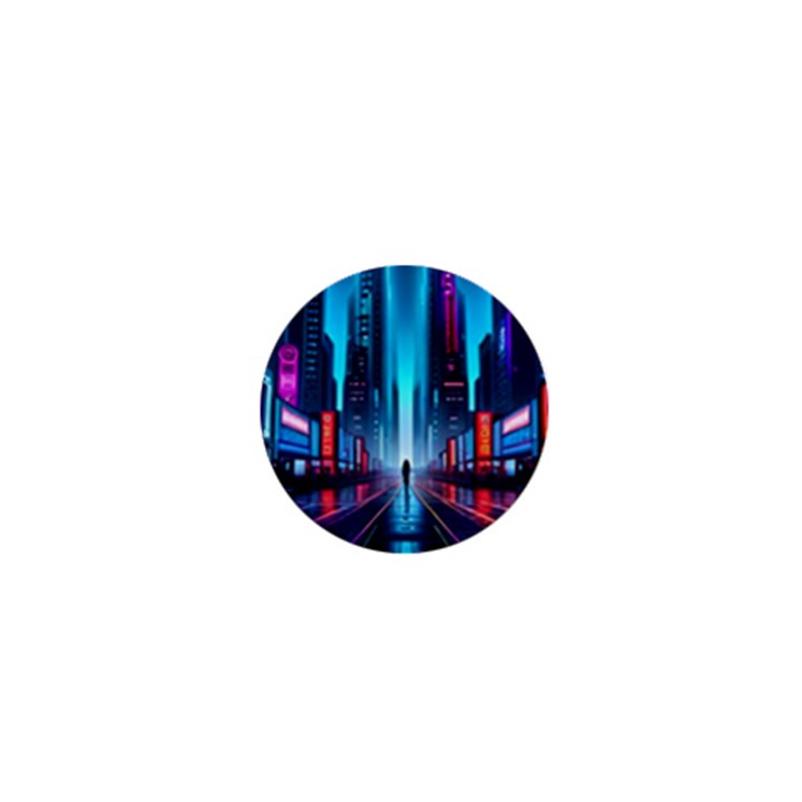 City People Cyberpunk 1  Mini Buttons