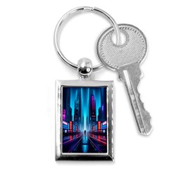 City People Cyberpunk Key Chain (rectangle)