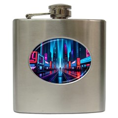 City People Cyberpunk Hip Flask (6 Oz) by Jancukart