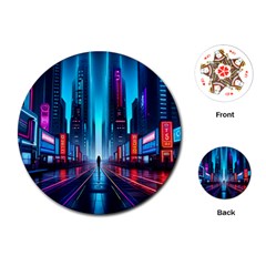 City People Cyberpunk Playing Cards Single Design (round)