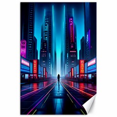 City People Cyberpunk Canvas 20  X 30  by Jancukart