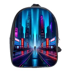 City People Cyberpunk School Bag (large) by Jancukart