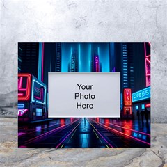 City People Cyberpunk White Tabletop Photo Frame 4 x6  by Jancukart