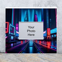 City People Cyberpunk White Wall Photo Frame 5  X 7  by Jancukart