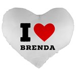 I love brenda Large 19  Premium Heart Shape Cushions Front