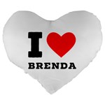 I love brenda Large 19  Premium Heart Shape Cushions Back