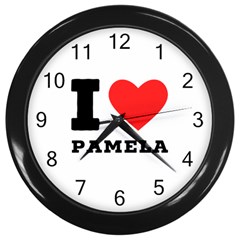 I Love Pamela Wall Clock (black) by ilovewhateva