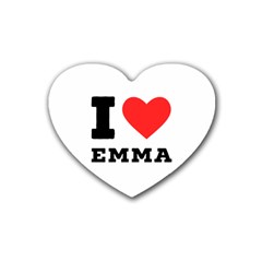 I Love Emma Rubber Heart Coaster (4 Pack) by ilovewhateva