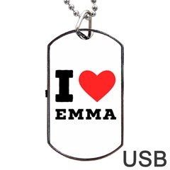 I Love Emma Dog Tag Usb Flash (one Side) by ilovewhateva