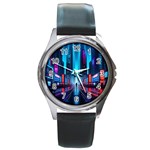 City People Cyberpunk Round Metal Watch Front