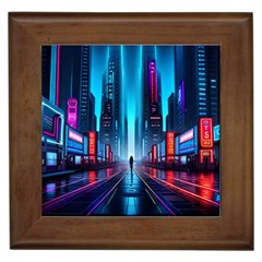 City People Cyberpunk Framed Tile