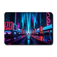 City People Cyberpunk Small Doormat by Jancukart