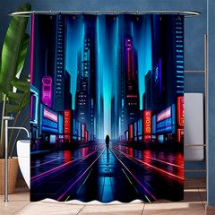 City People Cyberpunk Shower Curtain 60  X 72  (medium) 