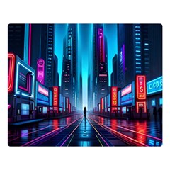 City People Cyberpunk Premium Plush Fleece Blanket (large)