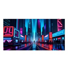 City People Cyberpunk Satin Shawl 45  X 80 