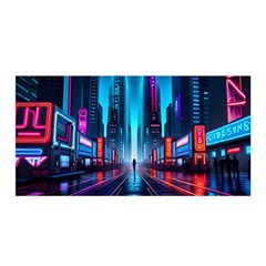 City People Cyberpunk Satin Wrap 35  X 70  by Jancukart