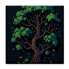 Tree Nature Cartoon Drawing Comic Tile Coaster by Jancukart