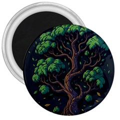 Tree Nature Cartoon Drawing Comic 3  Magnets