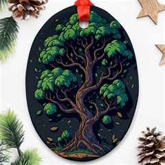 Tree Nature Cartoon Drawing Comic Ornament (oval) by Jancukart