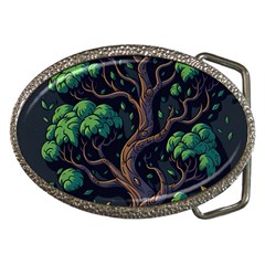 Tree Nature Cartoon Drawing Comic Belt Buckles