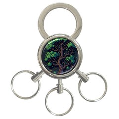 Tree Nature Cartoon Drawing Comic 3-ring Key Chain