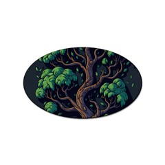 Tree Nature Cartoon Drawing Comic Sticker Oval (10 Pack) by Jancukart