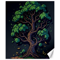 Tree Nature Cartoon Drawing Comic Canvas 8  X 10 