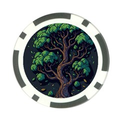 Tree Nature Cartoon Drawing Comic Poker Chip Card Guard