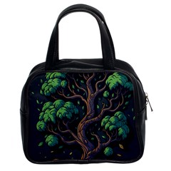 Tree Nature Cartoon Drawing Comic Classic Handbag (two Sides)