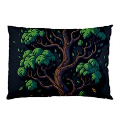 Tree Nature Cartoon Drawing Comic Pillow Case