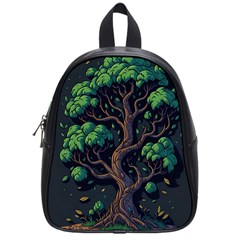 Tree Nature Cartoon Drawing Comic School Bag (small)