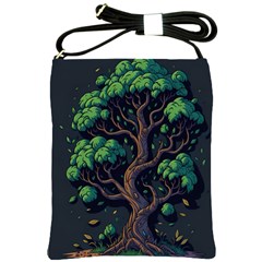 Tree Nature Cartoon Drawing Comic Shoulder Sling Bag