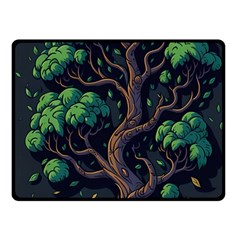 Tree Nature Cartoon Drawing Comic One Side Fleece Blanket (small)