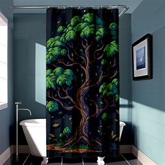 Tree Nature Cartoon Drawing Comic Shower Curtain 36  X 72  (stall) 