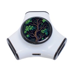 Tree Nature Cartoon Drawing Comic 3-port Usb Hub