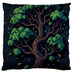 Tree Nature Cartoon Drawing Comic Large Cushion Case (two Sides)