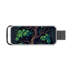 Tree Nature Cartoon Drawing Comic Portable Usb Flash (one Side)