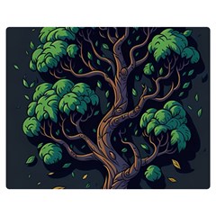 Tree Nature Cartoon Drawing Comic Premium Plush Fleece Blanket (medium)