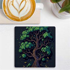 Tree Nature Cartoon Drawing Comic Uv Print Square Tile Coaster 