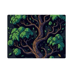 Tree Nature Cartoon Drawing Comic One Side Premium Plush Fleece Blanket (mini)