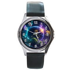 Fantasy People Mysticism Composing Round Metal Watch