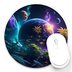 Fantasy People Mysticism Composing Round Mousepad