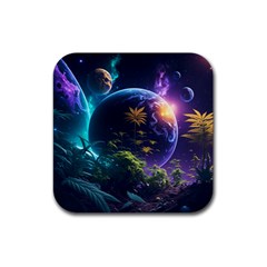 Fantasy People Mysticism Composing Rubber Coaster (square)