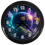 Fantasy People Mysticism Composing Wall Clock (Black) Front