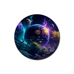 Fantasy People Mysticism Composing Rubber Round Coaster (4 Pack)