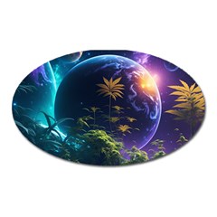 Fantasy People Mysticism Composing Oval Magnet