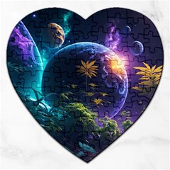 Fantasy People Mysticism Composing Jigsaw Puzzle (heart) by Jancukart