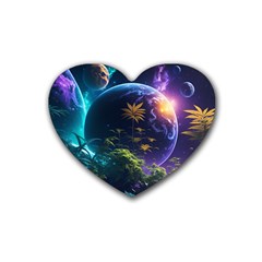 Fantasy People Mysticism Composing Rubber Coaster (heart)