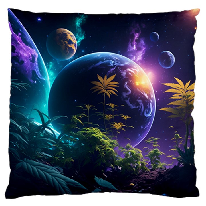 Fantasy People Mysticism Composing Large Premium Plush Fleece Cushion Case (One Side)